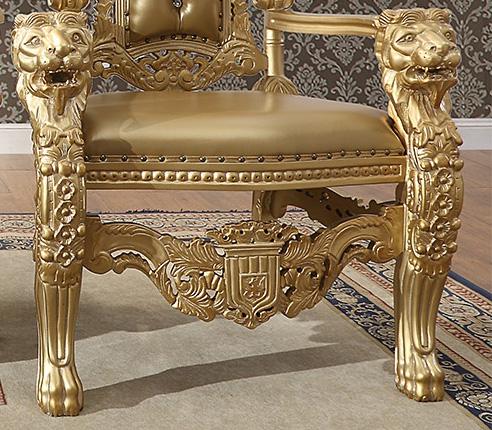 

                    
Homey Design Furniture HD-OC1801 Arm Chair Set Gold Leather Purchase 

