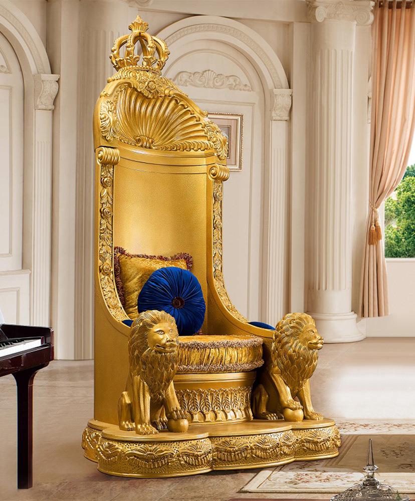 

    
Metallic Antique Gold Lion Throne Chair Versailles Style Homey Design HD-AC1800
