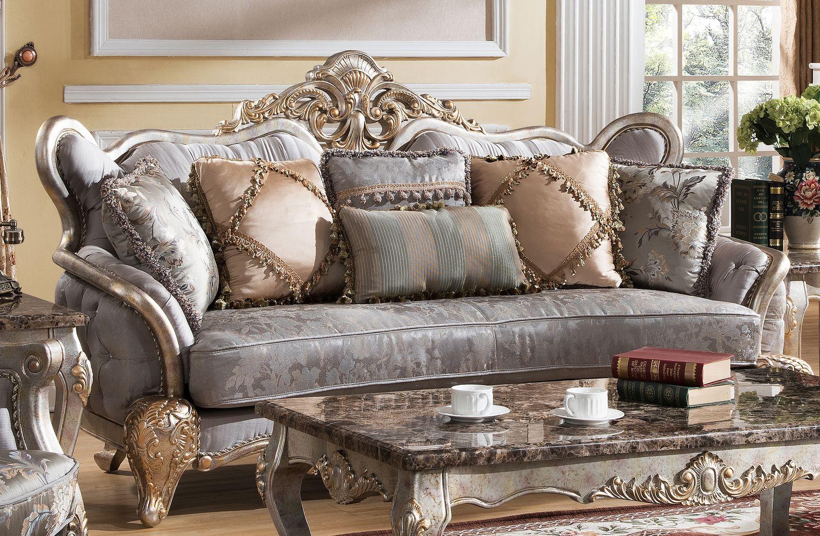 

    
Metallic finish Wood Sofa Traditional Cosmos Furniture Oprah
