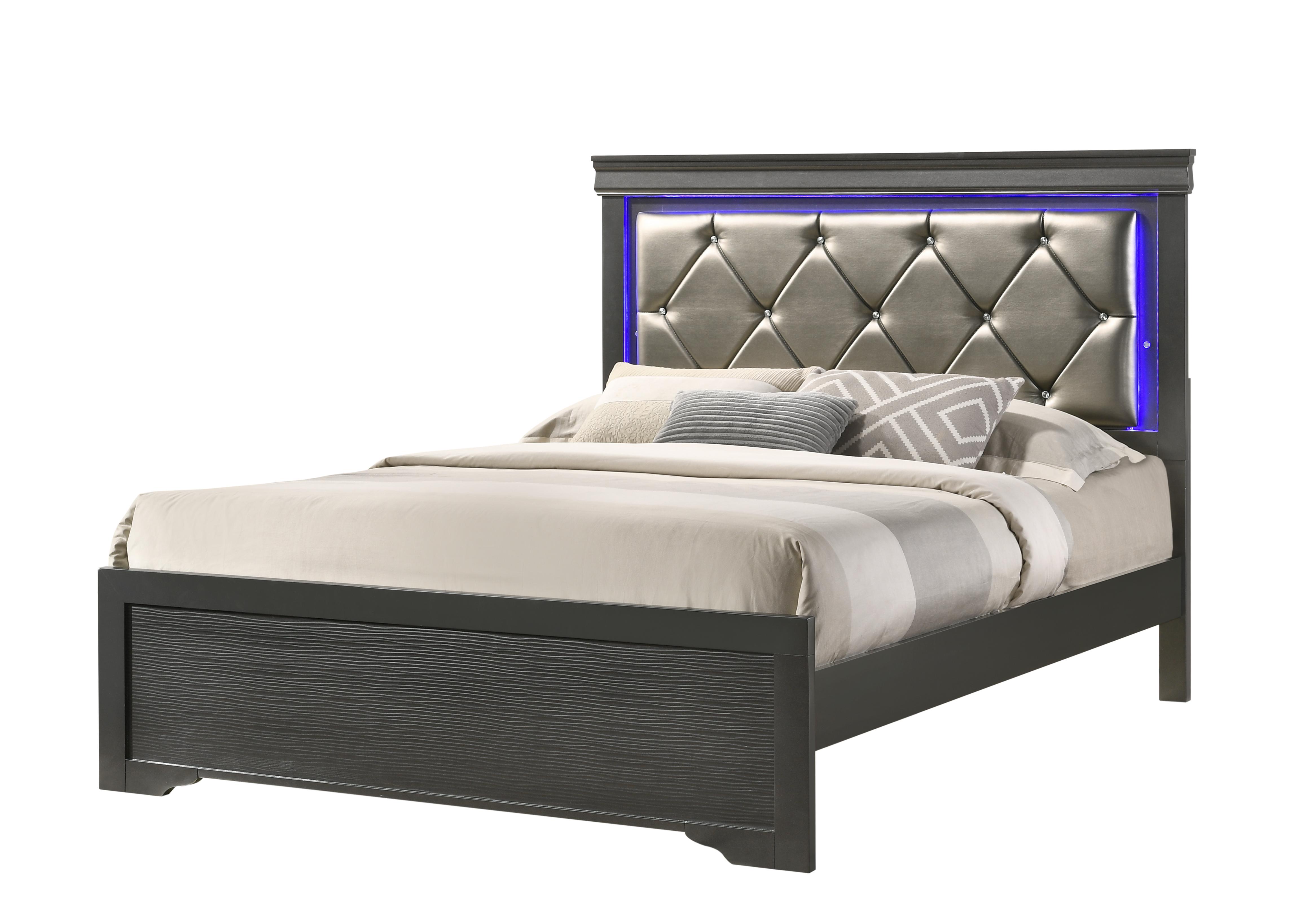 

        
733569339099Gun Metal Gray King Bedroom Set 4Pcs BROOKLYN Galaxy Home Contemporary Modern
