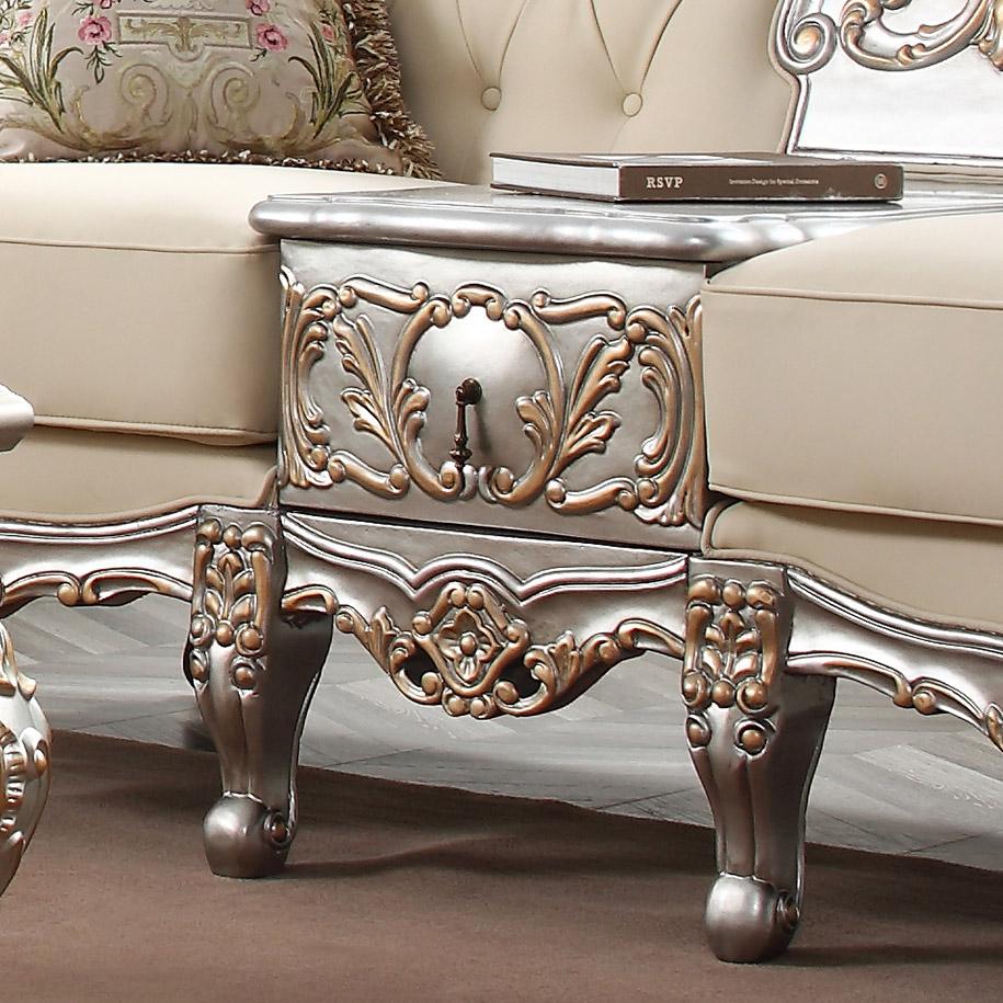 

    
Homey Design Furniture HD-91633 Sofa Metallic/Gold Finish HD-S91633
