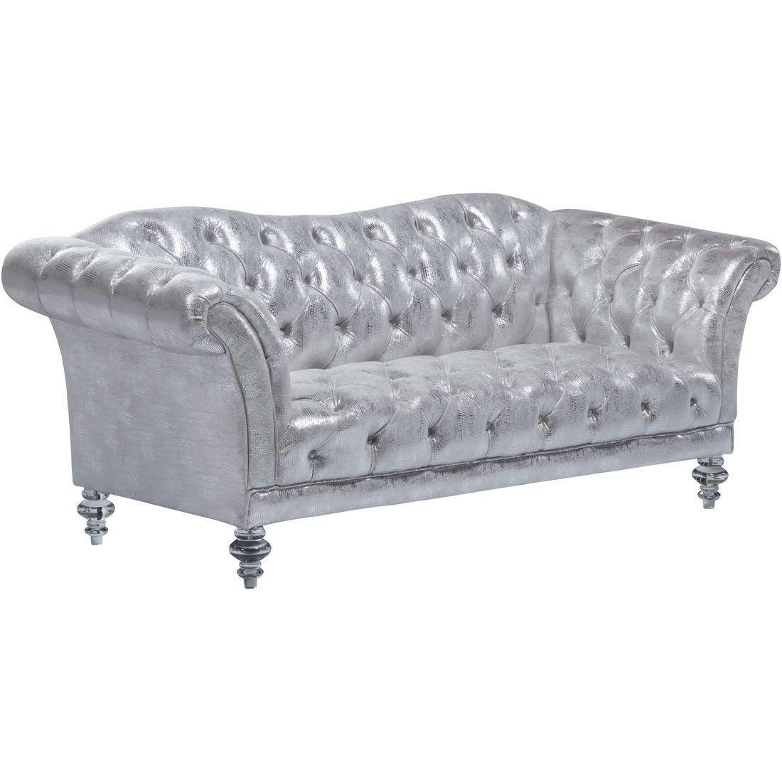 Classic,  Vintage Loveseat Dixie 52781 in Silver Fabric