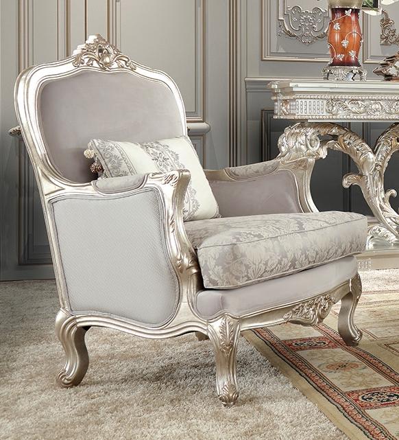 

    
Homey Design Furniture HD-2662 Arm Chairs Metallic/Silver HD-C2662

