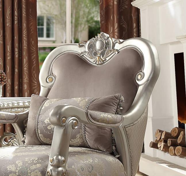 

    
Homey Design Furniture HD-372 Arm Chairs Metallic/Silver HD-C372
