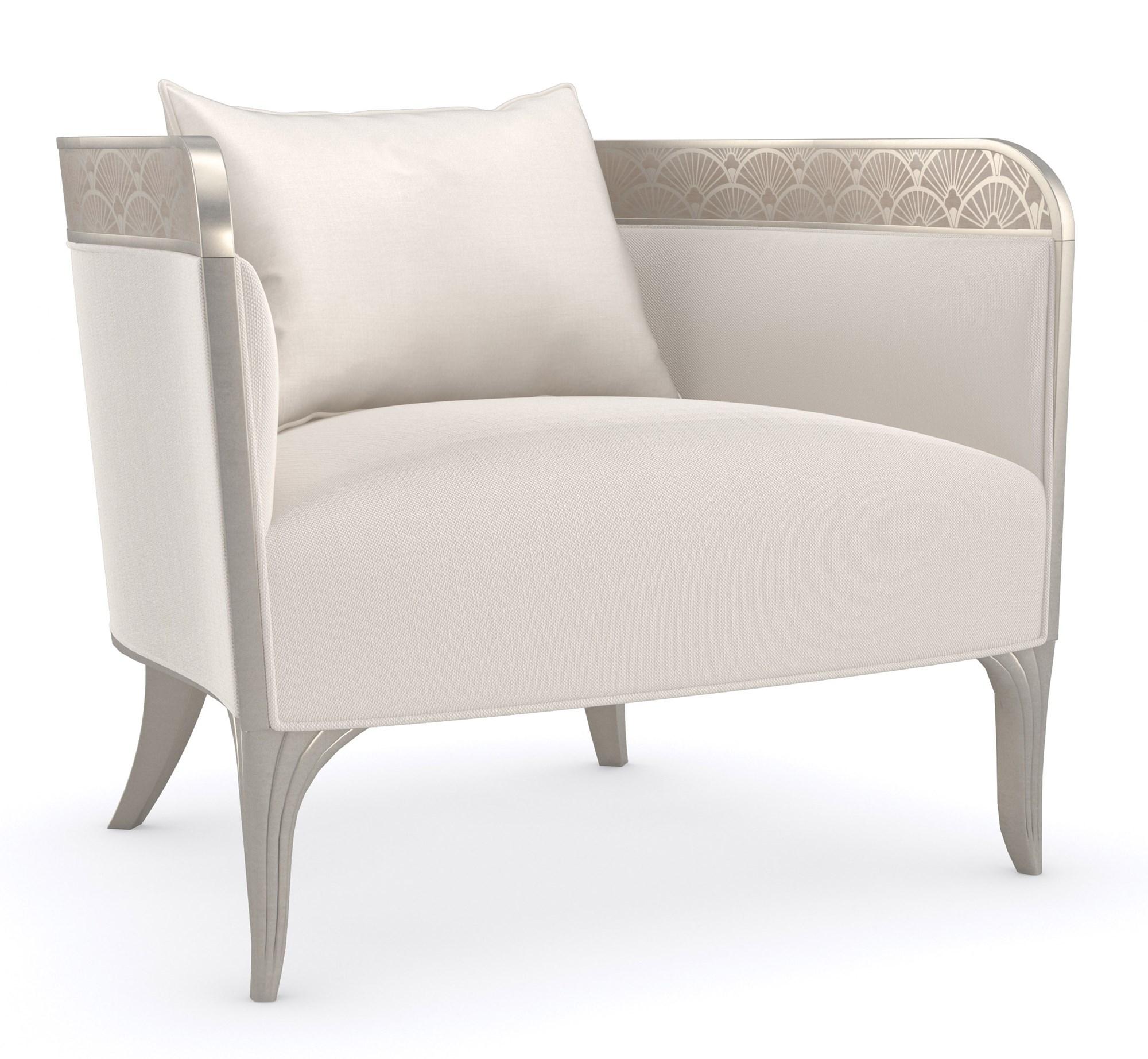 Traditional Arm Chairs LILLIAN C090-020-131-A in Cream Fabric