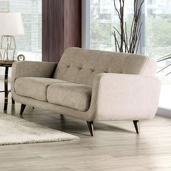 

    
Mid-century Modern Beige Loveseat Furniture of America SM6043-LV Siegen
