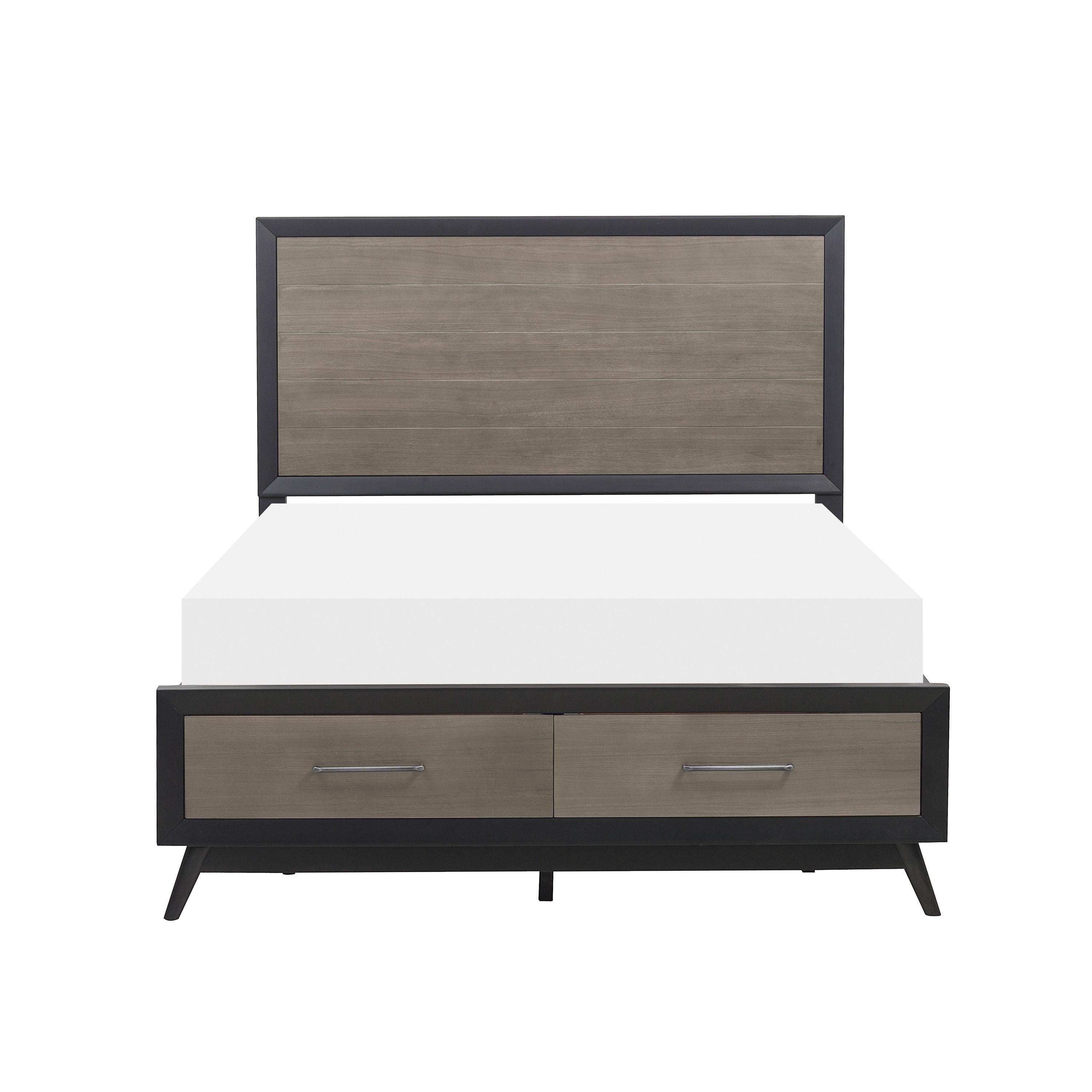 

    
Mid-Century Modern Black & Gray Wood CAL Bed Homelegance 1711K-1CK* Raku
