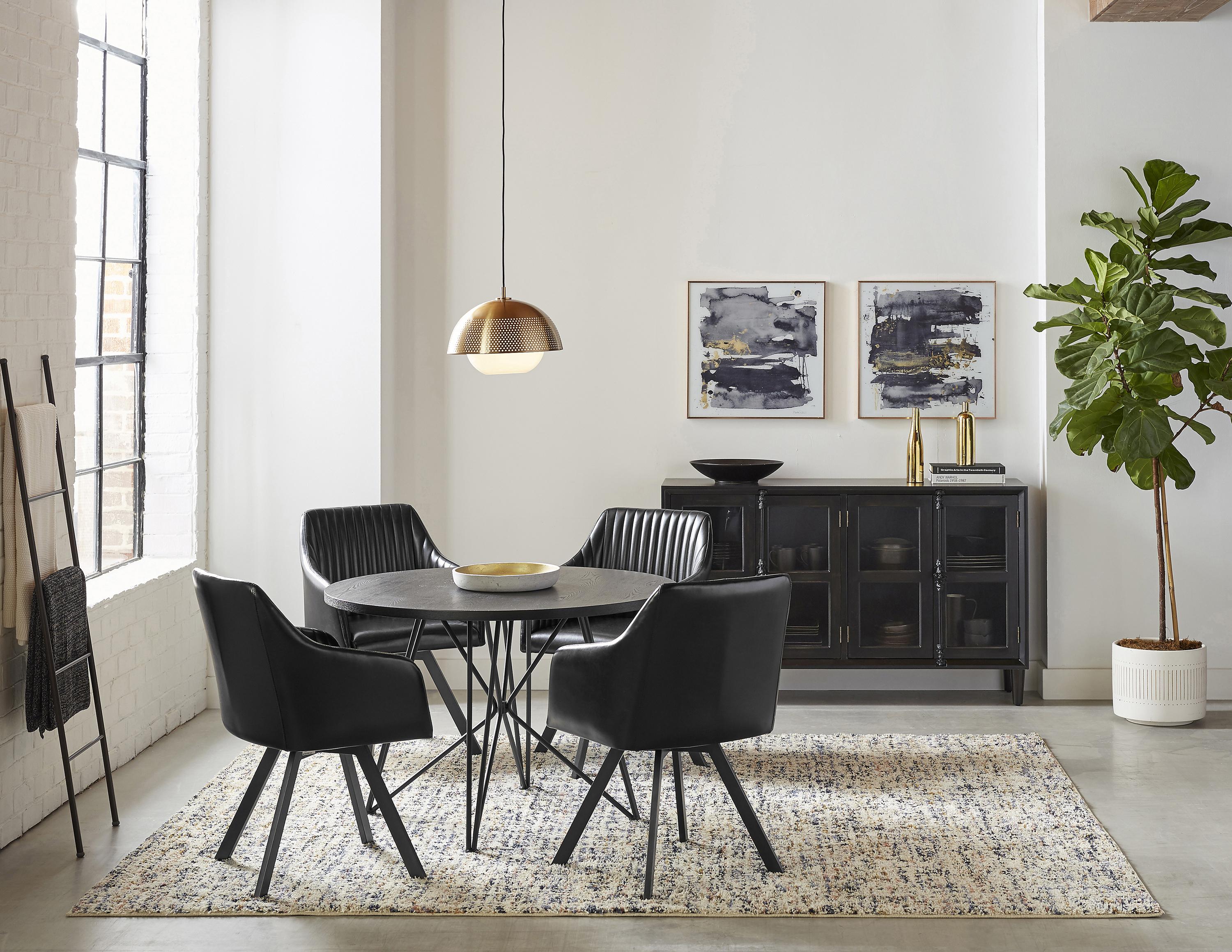 Modern Dining Table 106340 Rennes 106340 in Black 