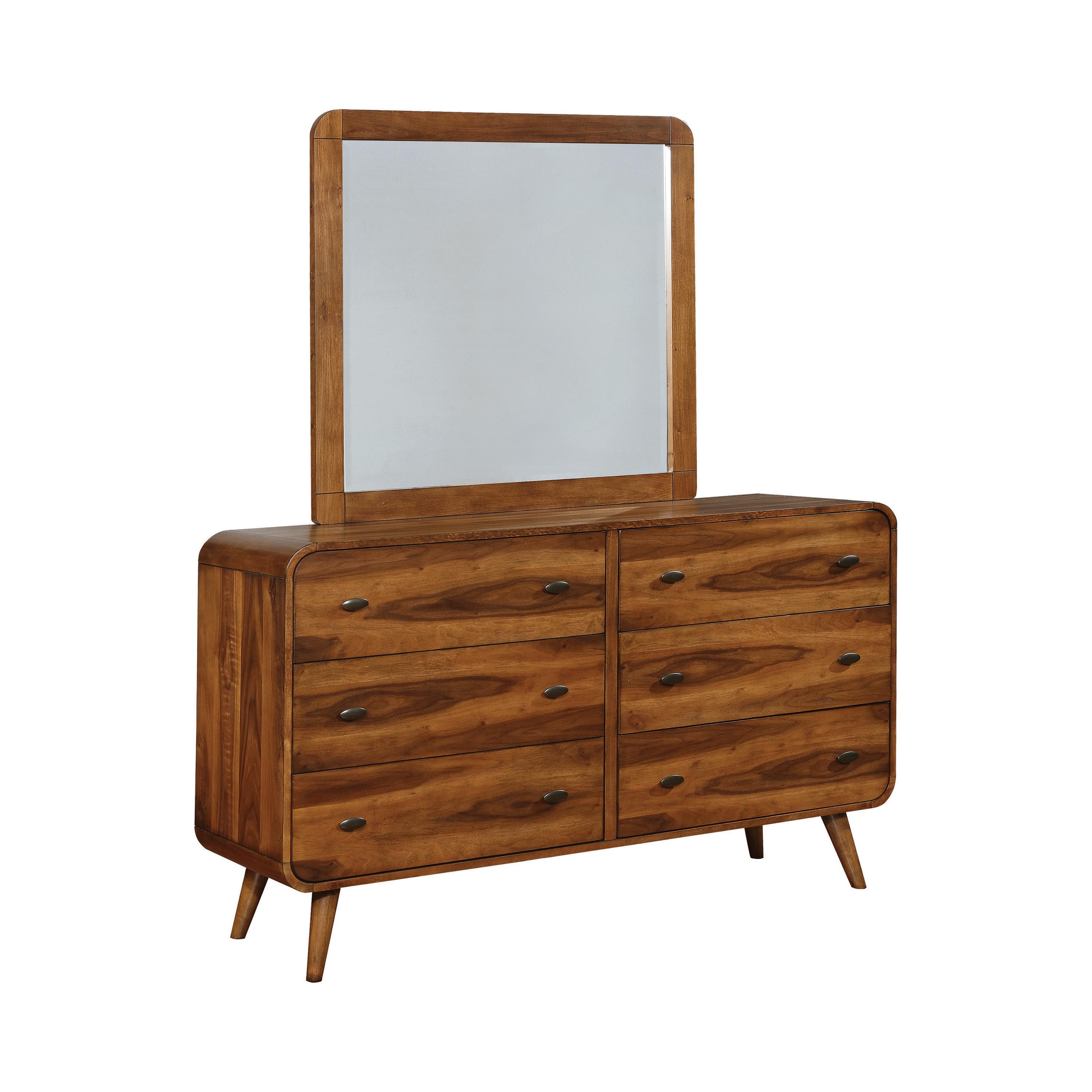 Modern Dresser w/Mirror 205133-2PC Robyn 205133-2PC in Dark Walnut 