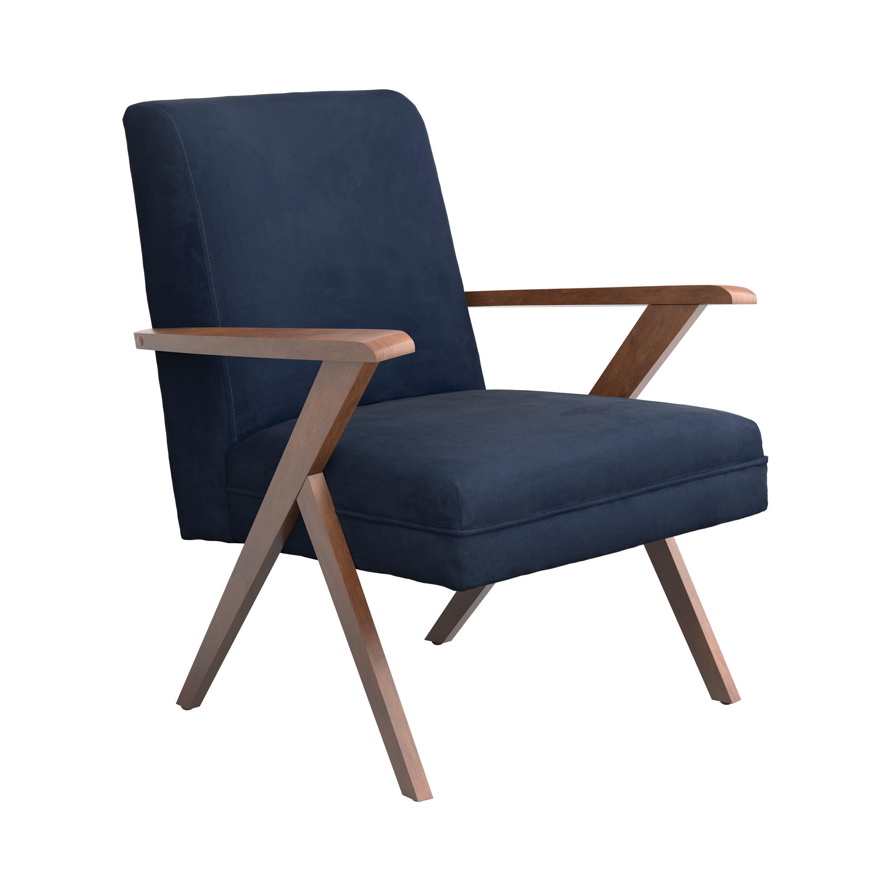 

    
Mid-century Modern Dark Blue Velvet Accent Chair Coaster 905415

