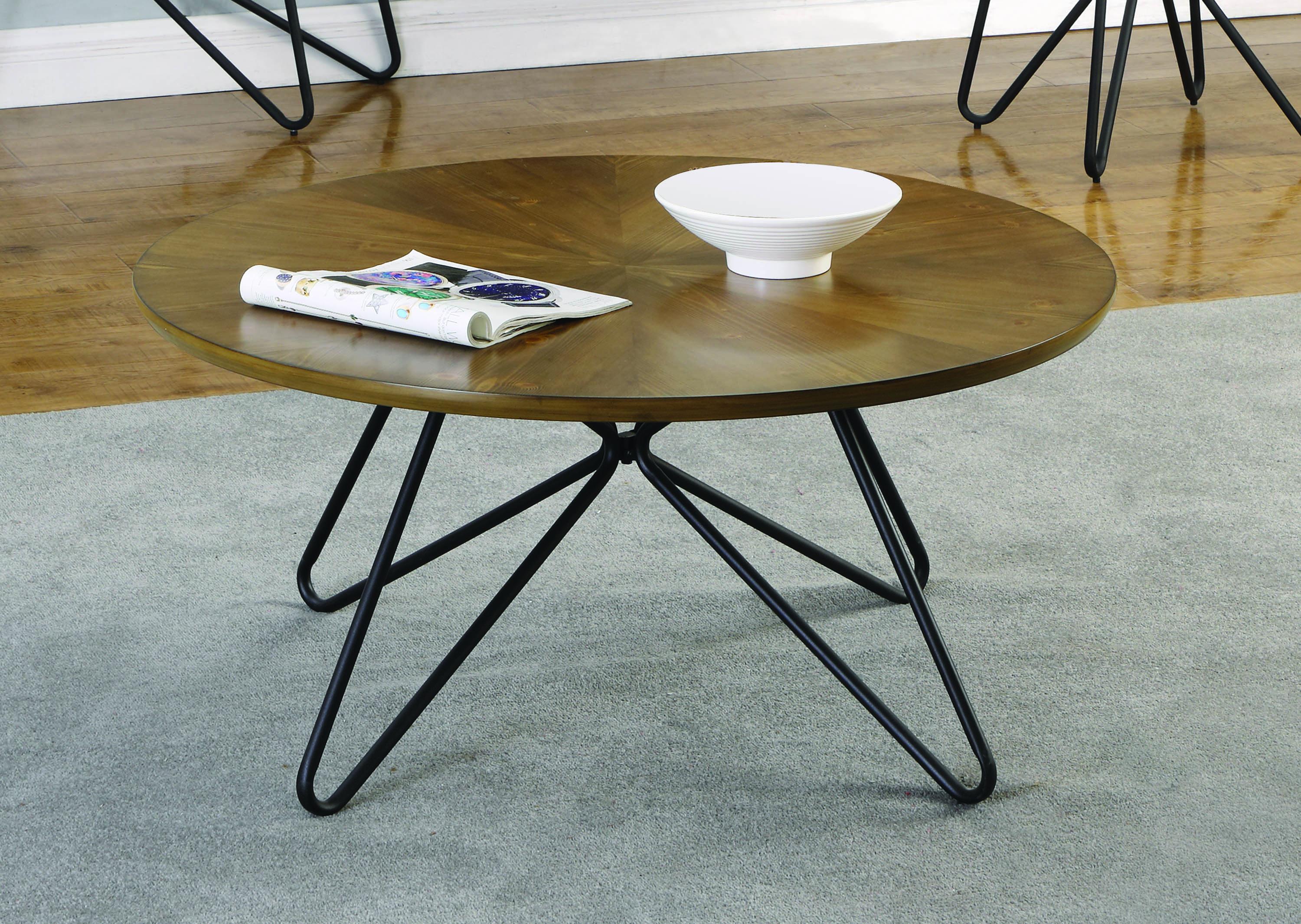 

    
 Shop  Mid-century Modern Dark Brown Wood Coffee Table Set 3pcs Coaster 722898-S3
