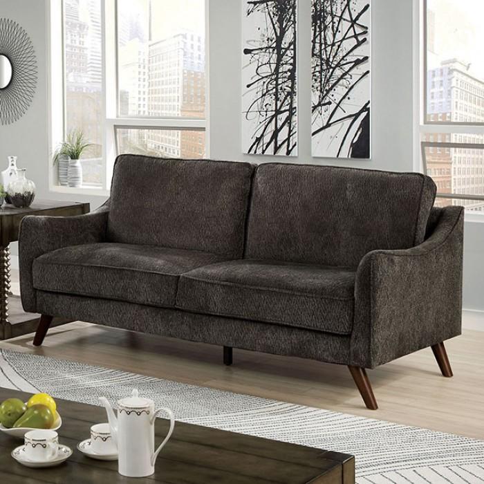 

    
Mid-Century Modern Dark Gray Chenille Sofa Furniture of America CM6971DG-SF Maxime
