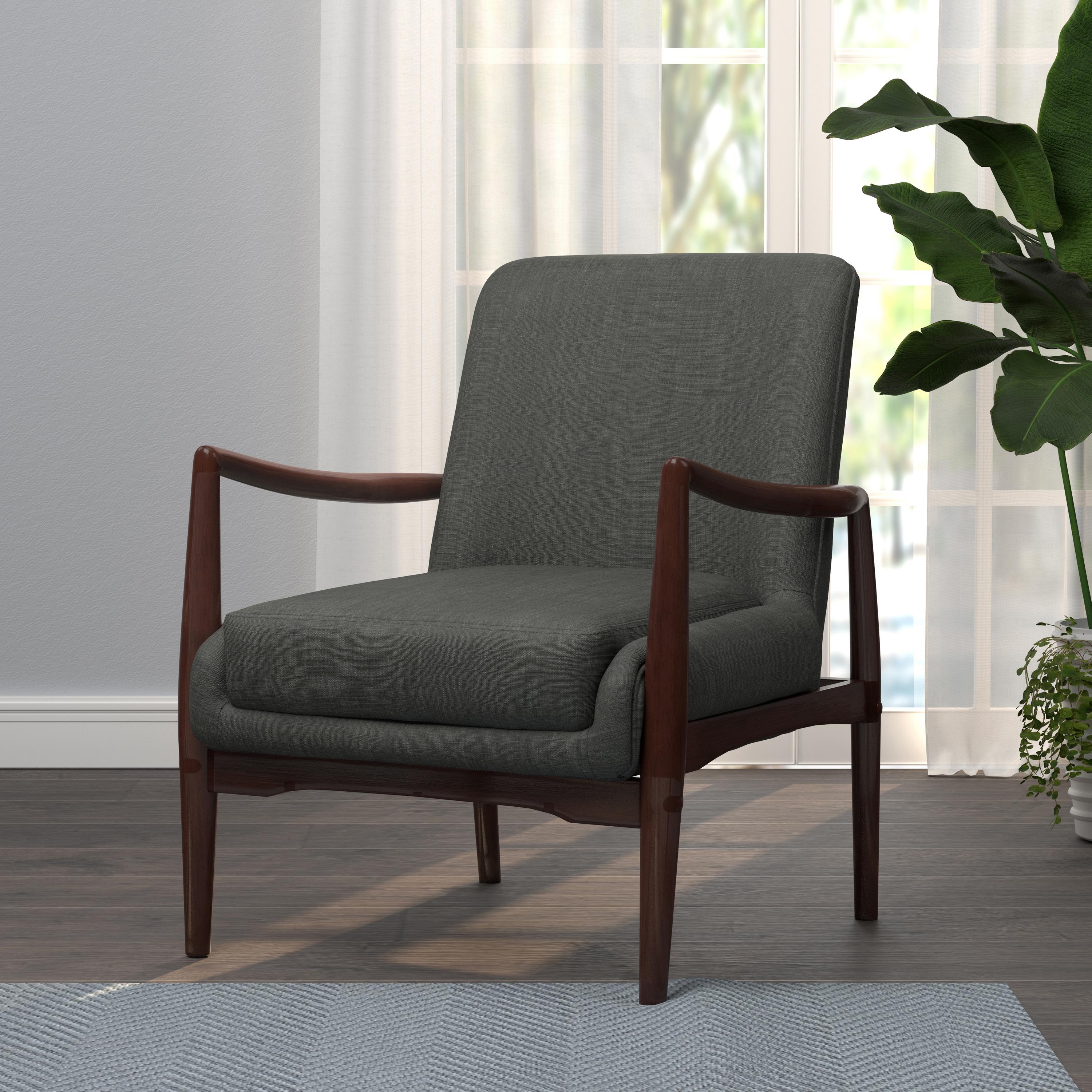 

    
Mid-century Modern Dark Gray Linen-like Fabric Accent Chair Coaster 905583
