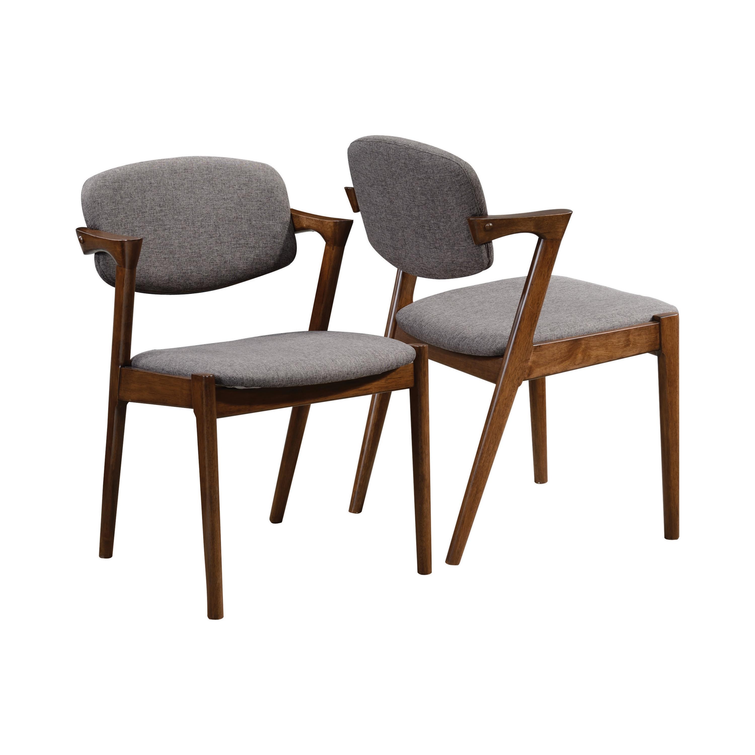 Modern Side Chair Set 105352 Malone 105352 in Dark Walnut Fabric