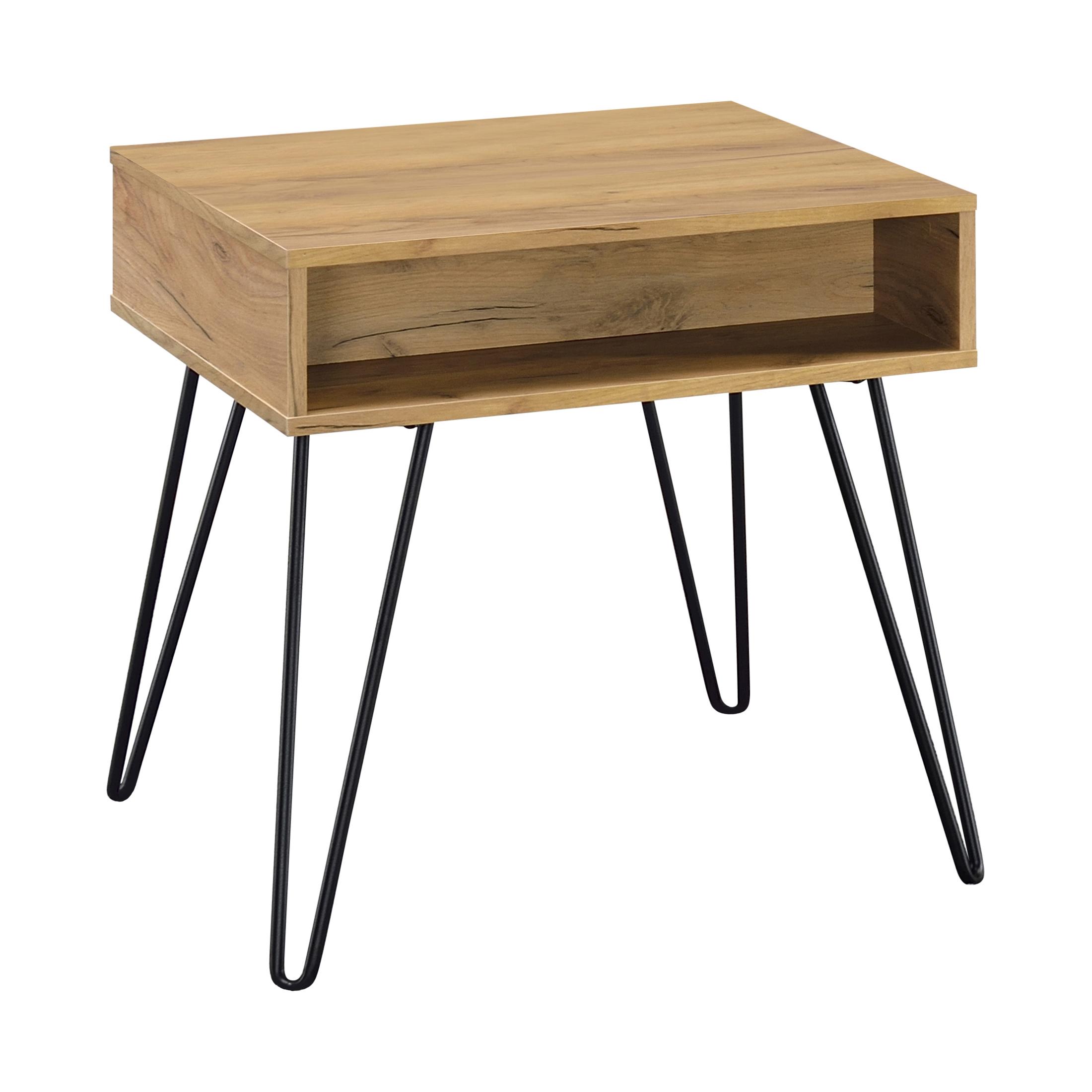 

    
Mid-century Modern Golden Oak Wood End Table Coaster 723367
