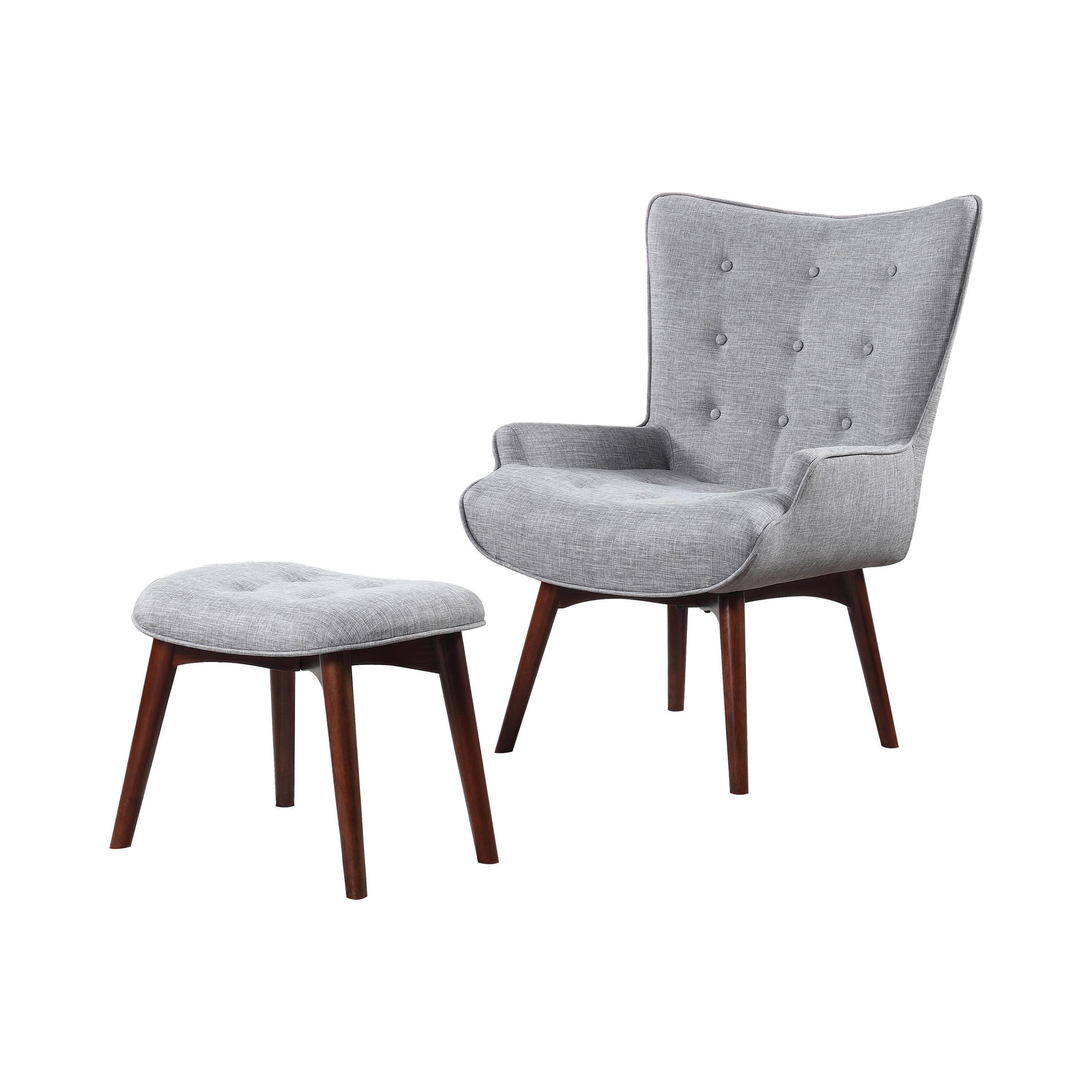

    
Mid-century Modern Gray Linen-like Fabric Accent Chair Set 2pcs Coaster 904119
