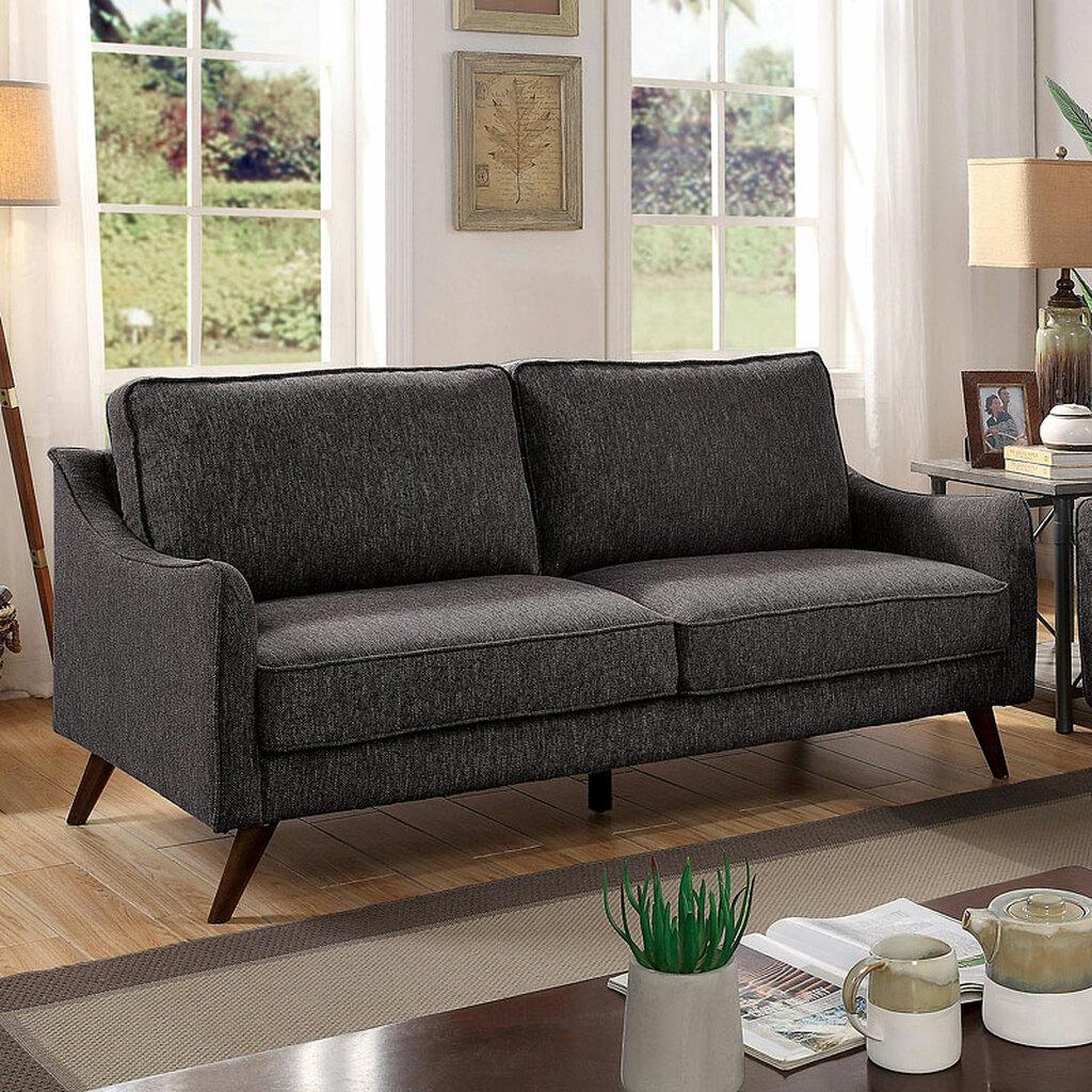 

    
Mid-Century Modern Gray Linen-like Fabric Sofa and Loveseat Furniture of America Maxime
