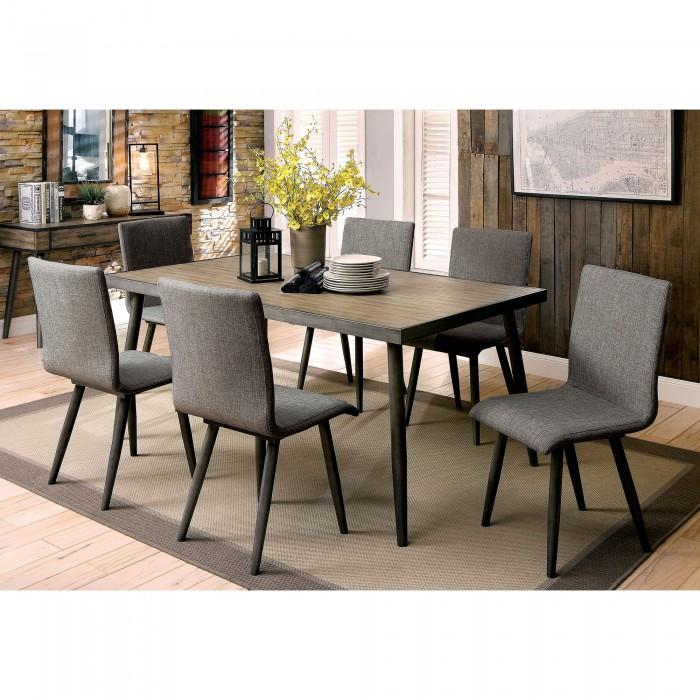 

    
Mid-Century Modern Gray Metal Dining Table Furniture of America CM3360T Vilhelm
