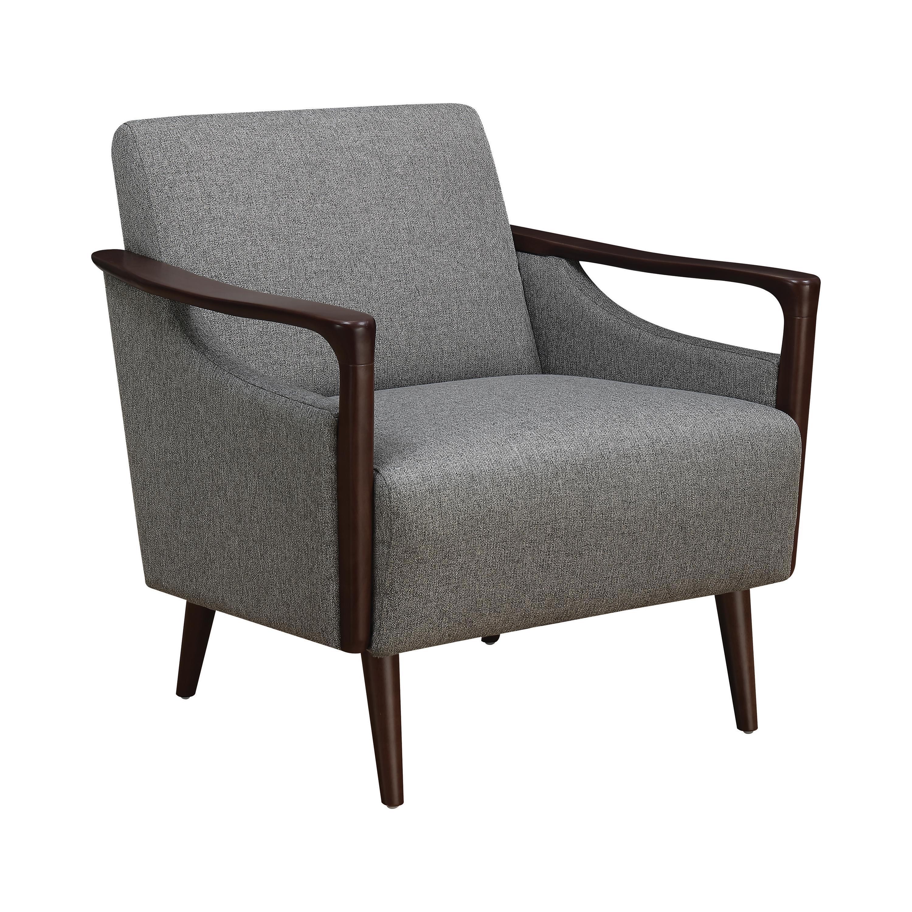 

    
Mid-century Modern Gray Woven Fabric Accent Chair Coaster 905392

