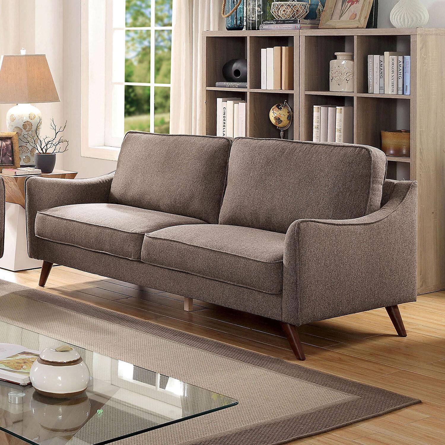 

    
Furniture of America CM6971BR-2PC Maxime Sofa and Loveseat Set Light Brown CM6971BR-2PC
