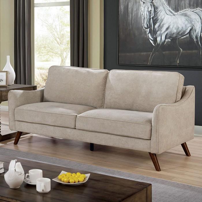 

    
Mid-Century Modern Light Gray Chenille Sofa and Loveseat Furniture of America Maxime
