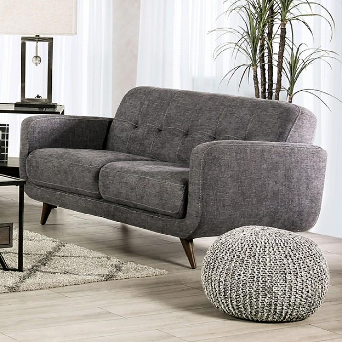 

    
Mid-century Modern Light Gray Living Room Set 3pcs Furniture of America Siegen
