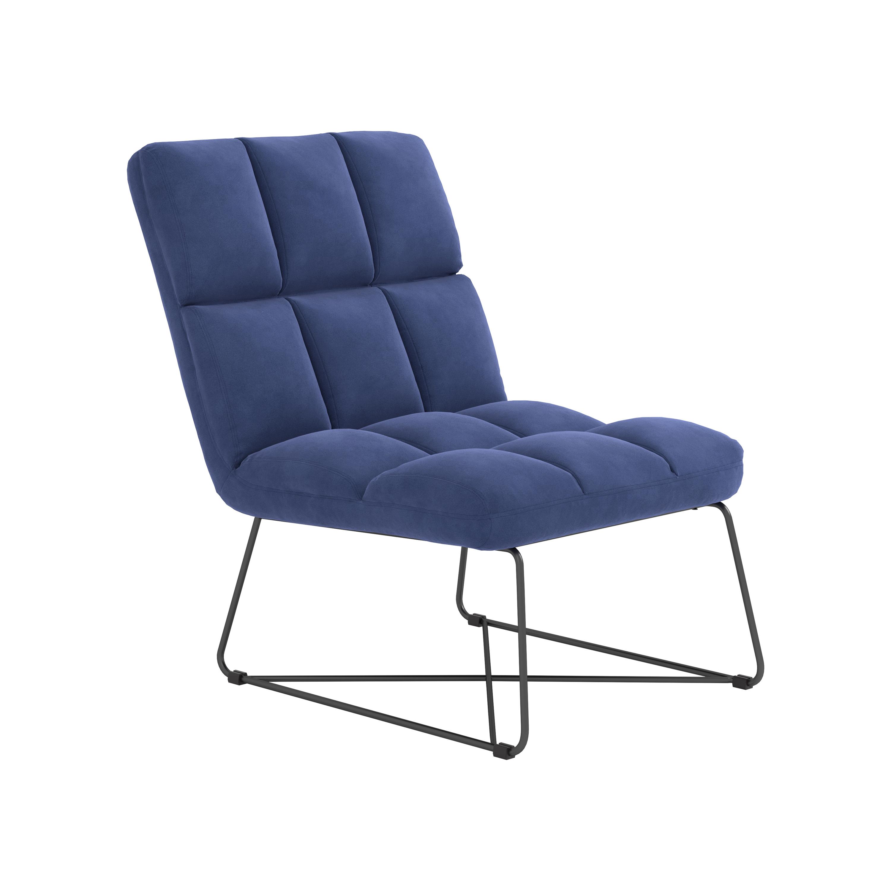 

    
Mid-century Modern Midnight Blue Velvet Accent Chair Coaster 903838
