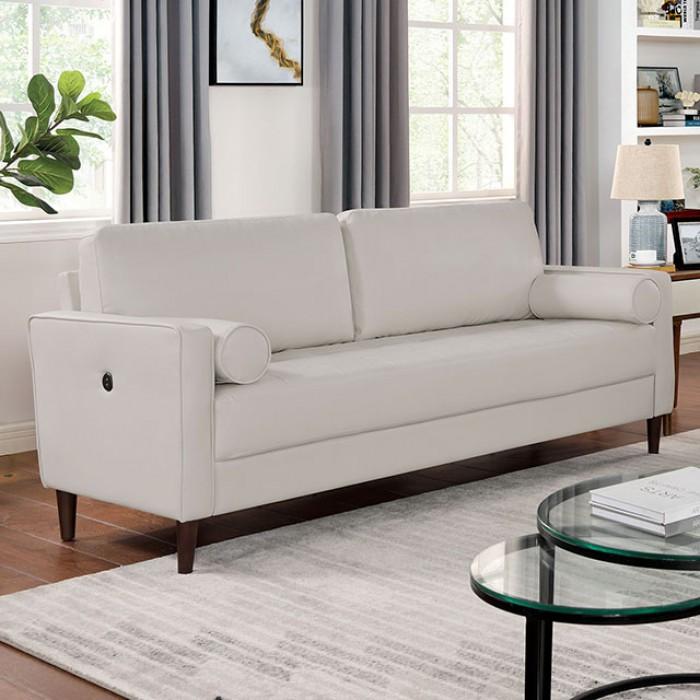 Modern Sofa CM6452WH-SF Horgen CM6452WH-SF in Off-White Leatherette