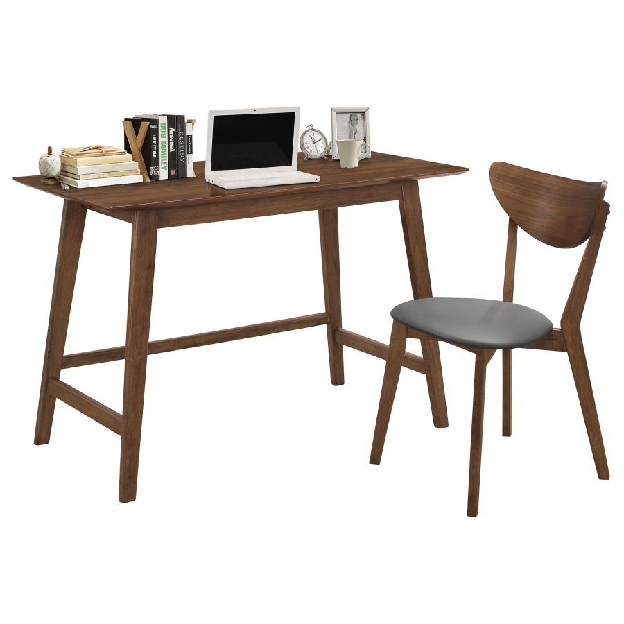 Modern Writing Desk Set 801095 Karri 801095 in Walnut Leatherette