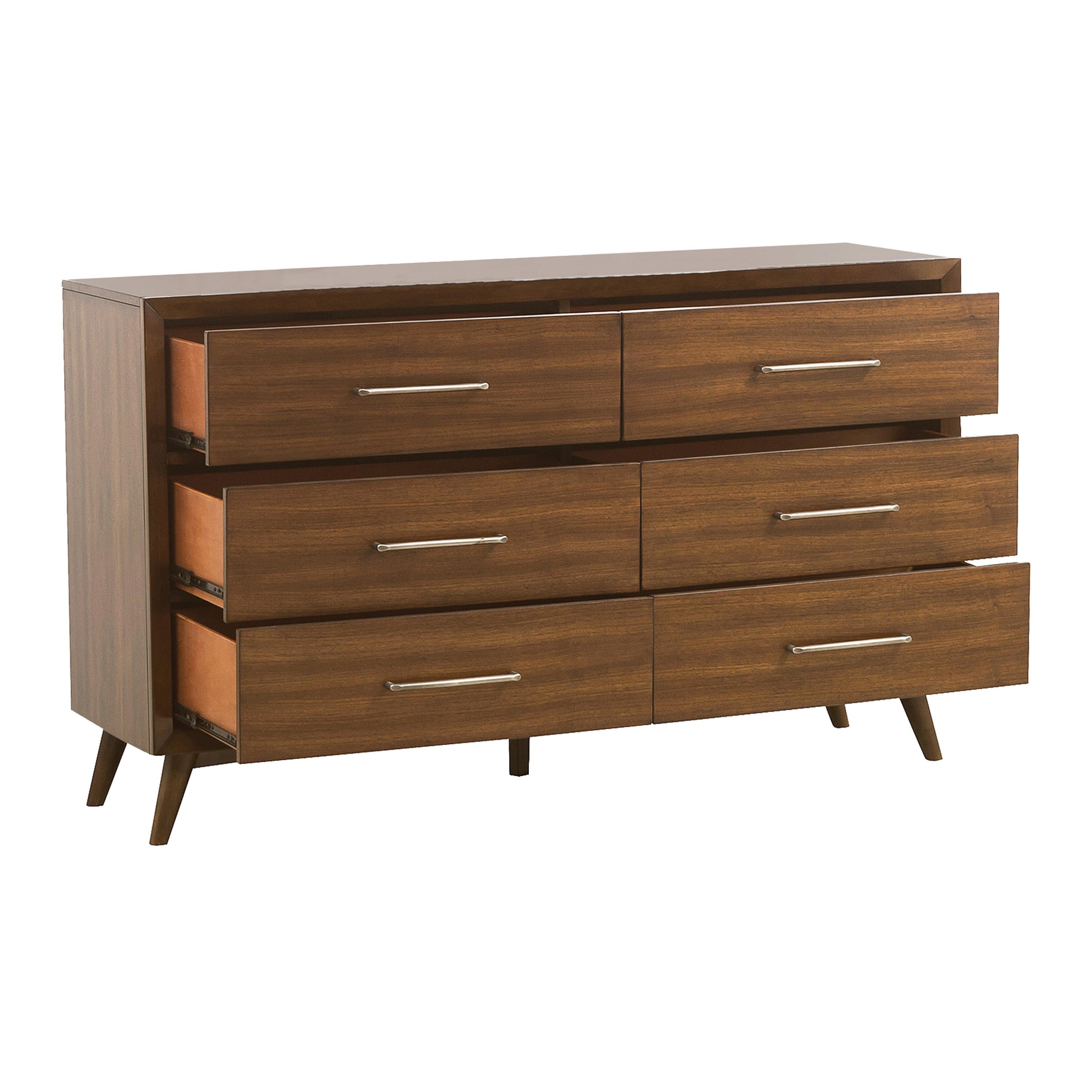 

    
Mid-Century Modern Walnut Wood Dresser Homelegance 1711NC-5 Raku
