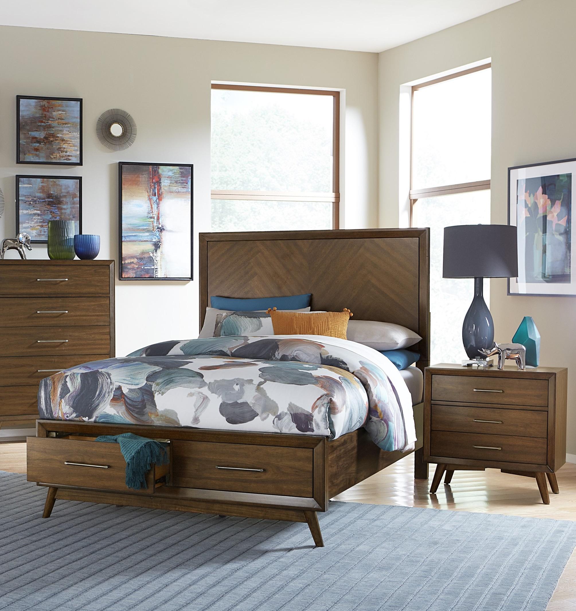 

    
Mid-Century Modern Walnut Wood Full Bedroom Set 3pcs Homelegance 1711FNC-1* Raku
