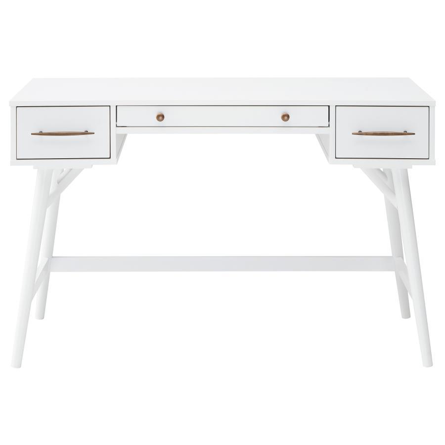 

    
Mid-century Modern White Rubberwood Writing Desk Coaster 800745 Mugga
