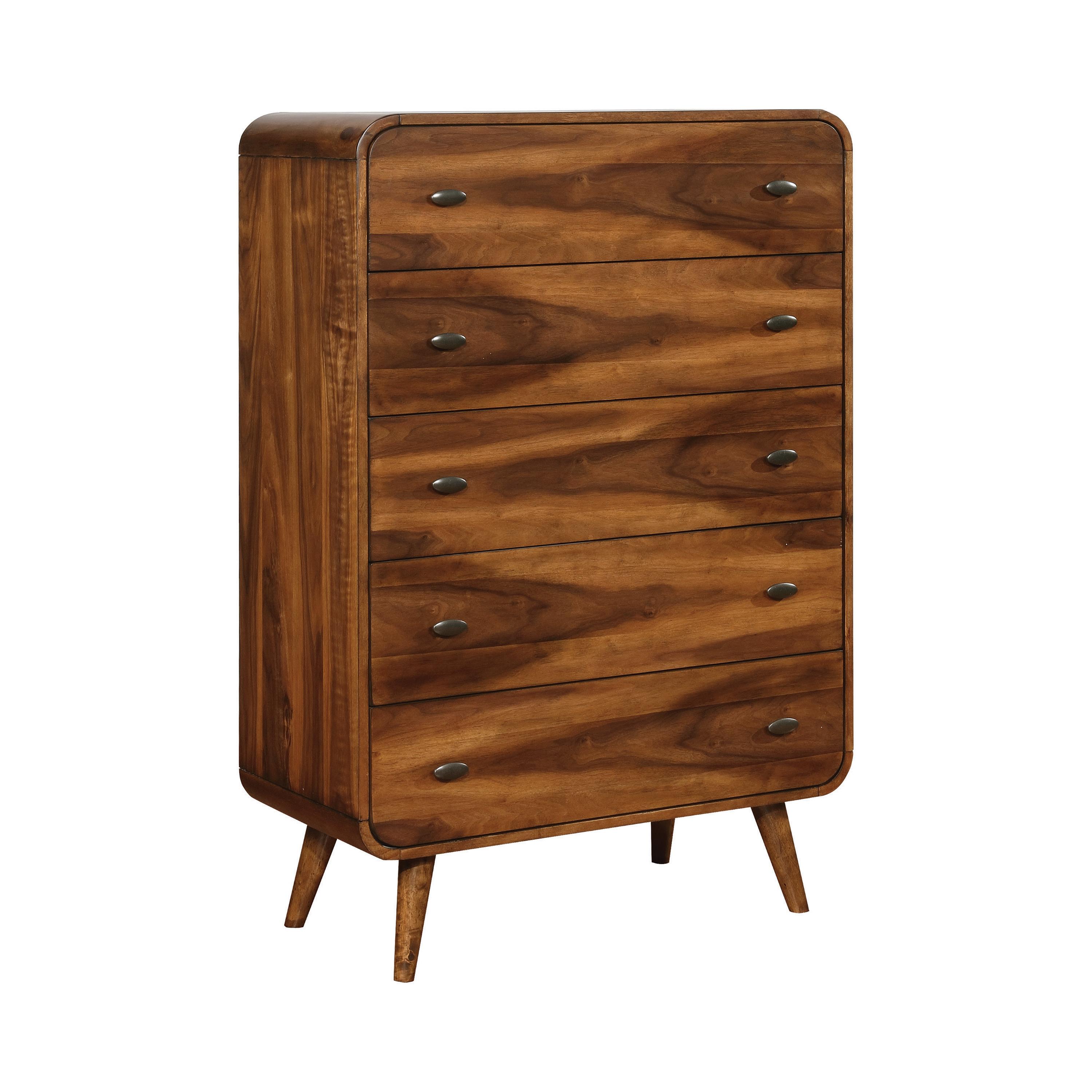 

                    
Buy Mid-century Modern Wood Dark Walnut CAL Bedroom Set 6pcs Coaster 205131KW Robyn
