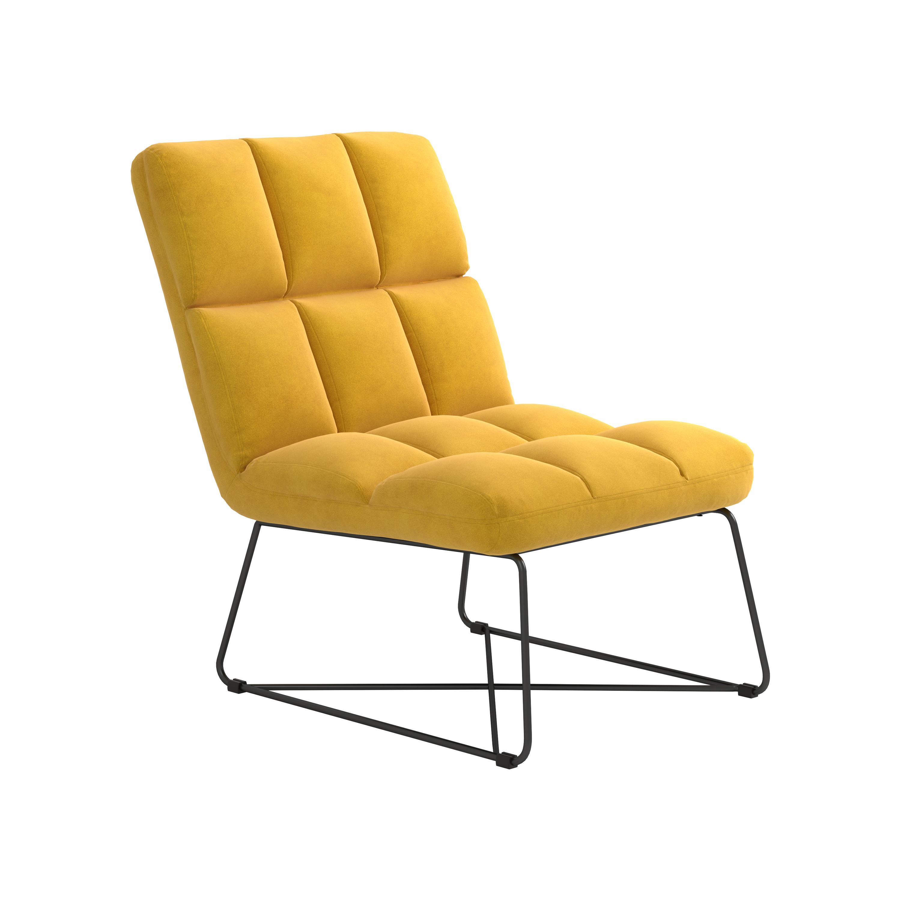 Modern Accent Chair 903837 903837 in Yellow Velvet