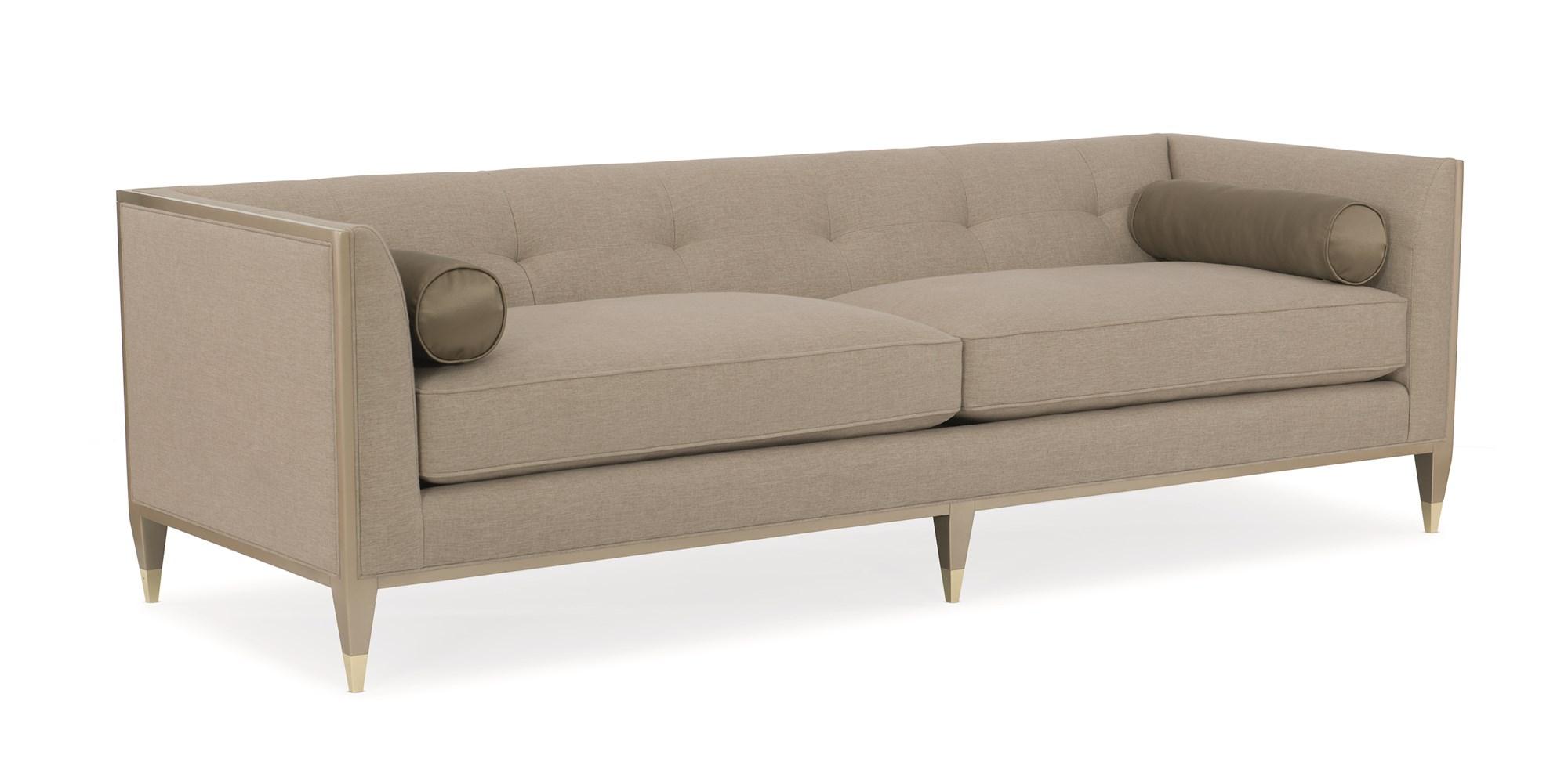 Contemporary Sofa SOFT LANDING UPH-016-014-A in Taupe Fabric