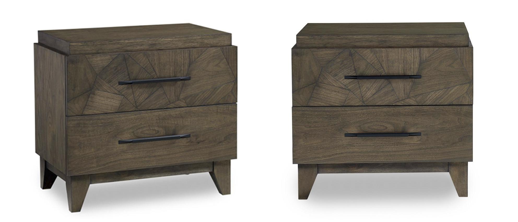 Modern Nightstand Set BRODERICK EQY681-2PC in Oatmeal 