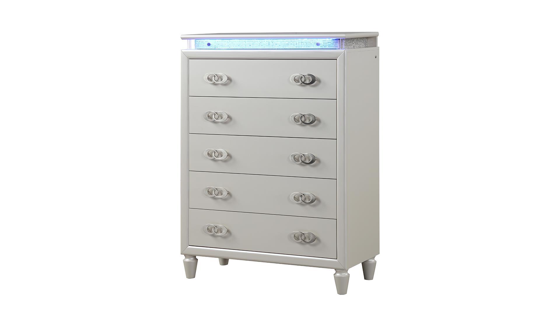 

    
Milky White Led 6 Drawer Chest PASSION Galaxy Home Contemporary Modern

