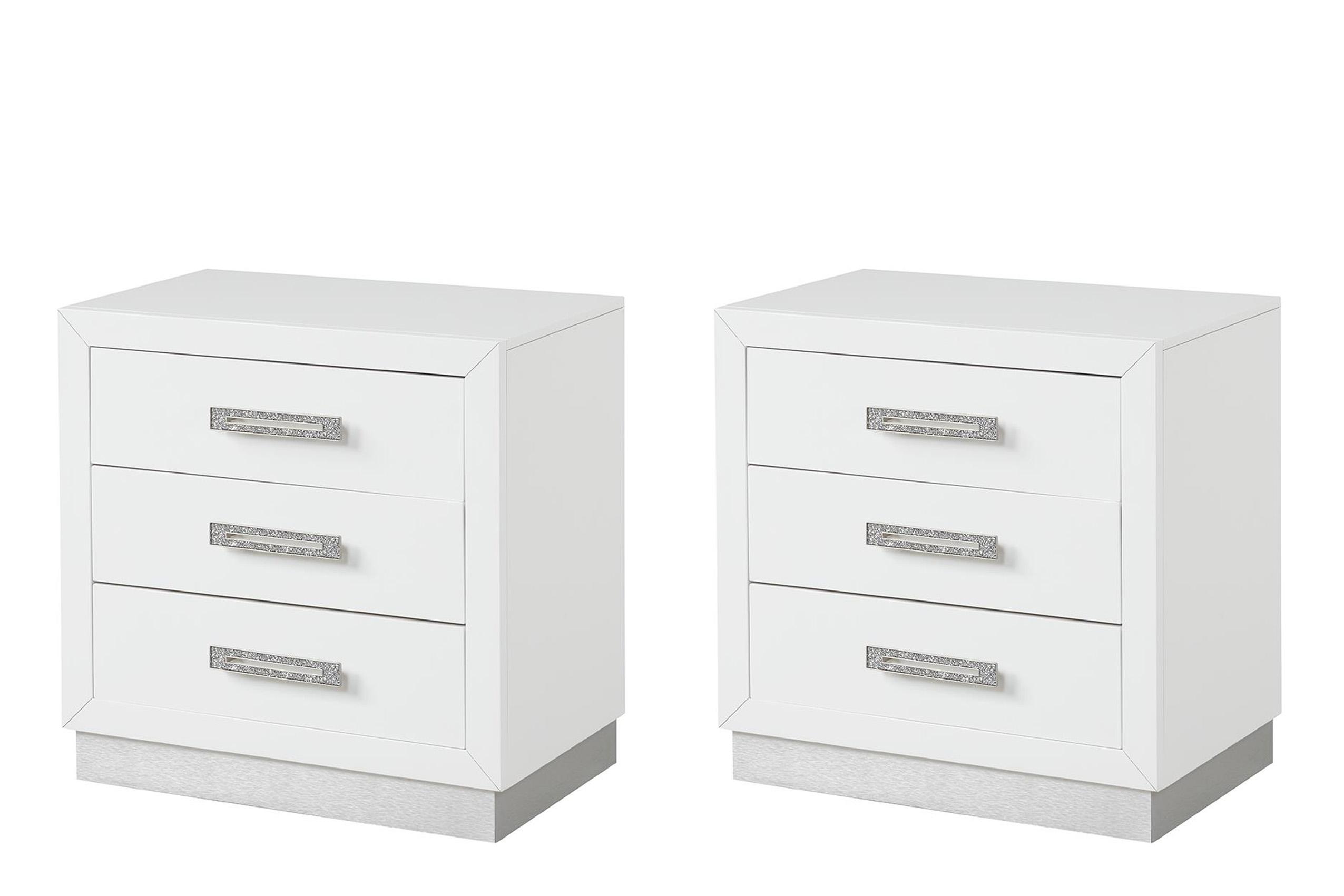 

    
Milky White Solid Wood Nightstand Set 2Pcs COCO Galaxy Home Modern Contemporary
