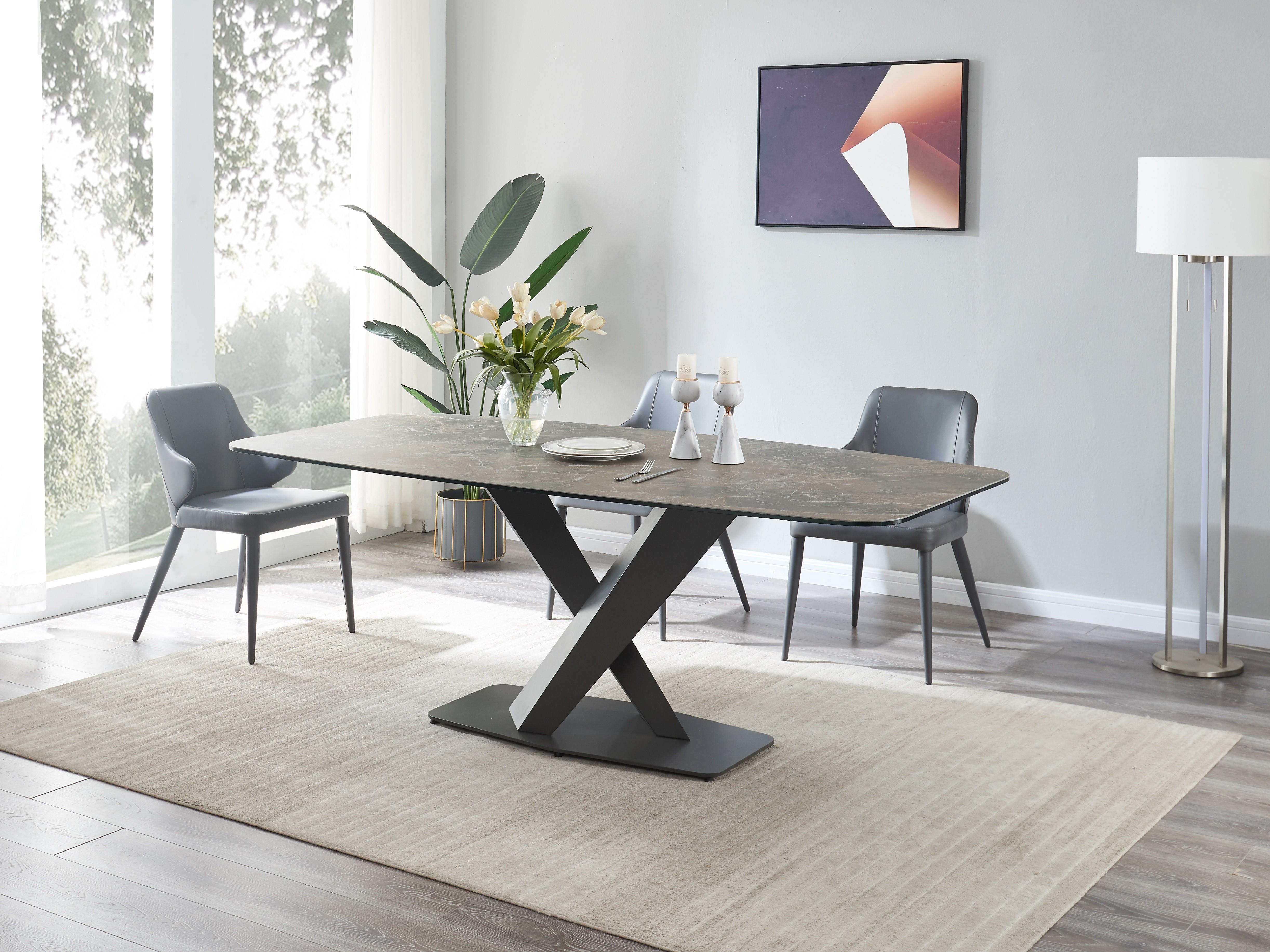 

                    
Buy Mocha Finish Ultra Modern Design Ceramic Top Fixed Dining Table J&M Elegance
