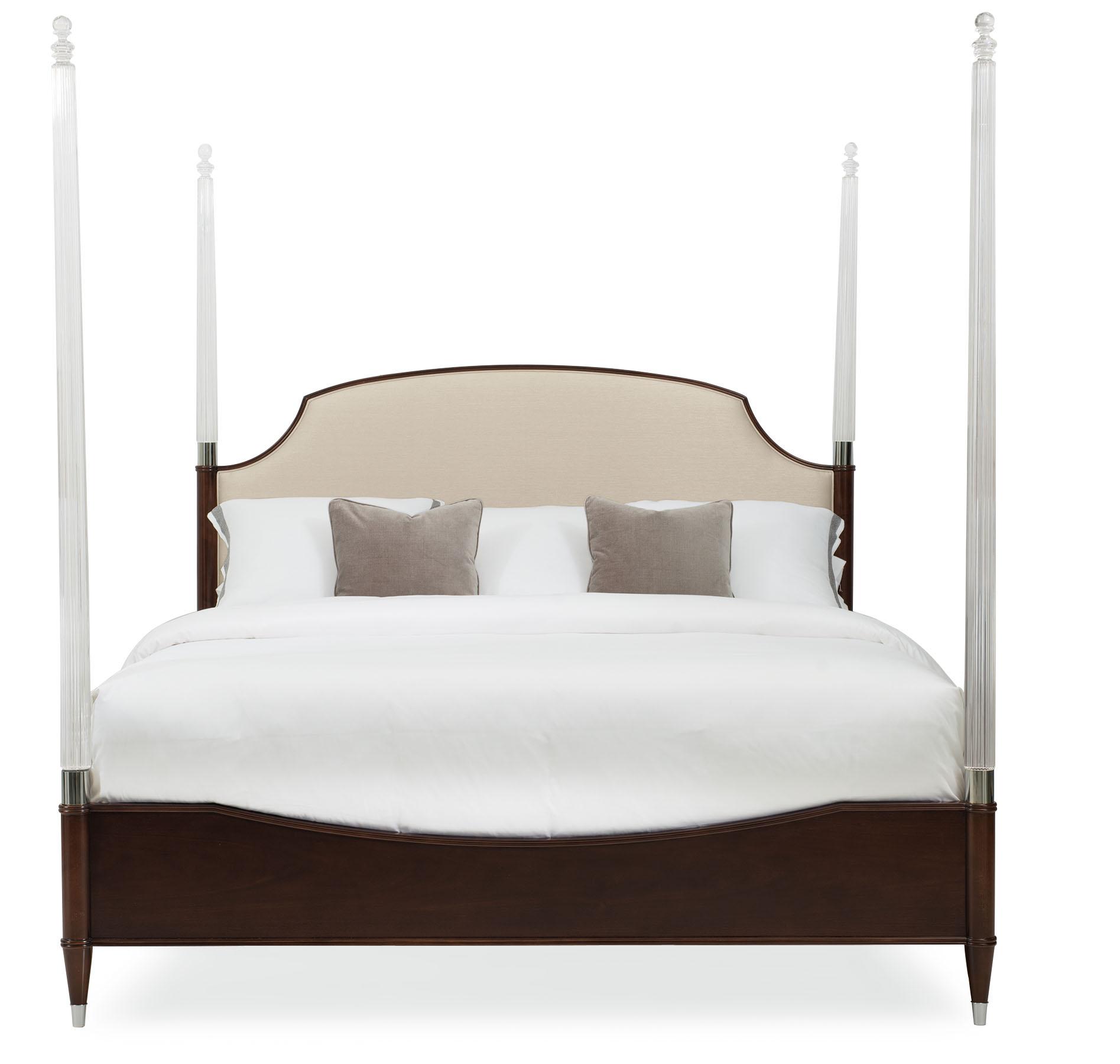 

    
Mocha Walnut Finish Poster CAL King Bed Crown Jewel w/ Post by Caracole
