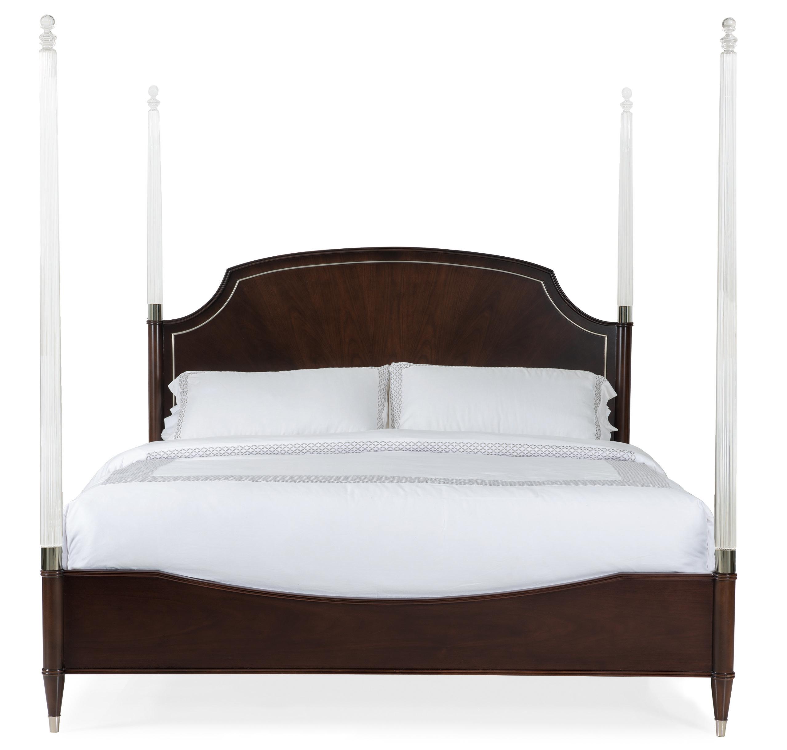 

    
Mocha Walnut & Soft Silver Paint Finish CAL King Bed SUITE DREAMS W/POST by Caracole
