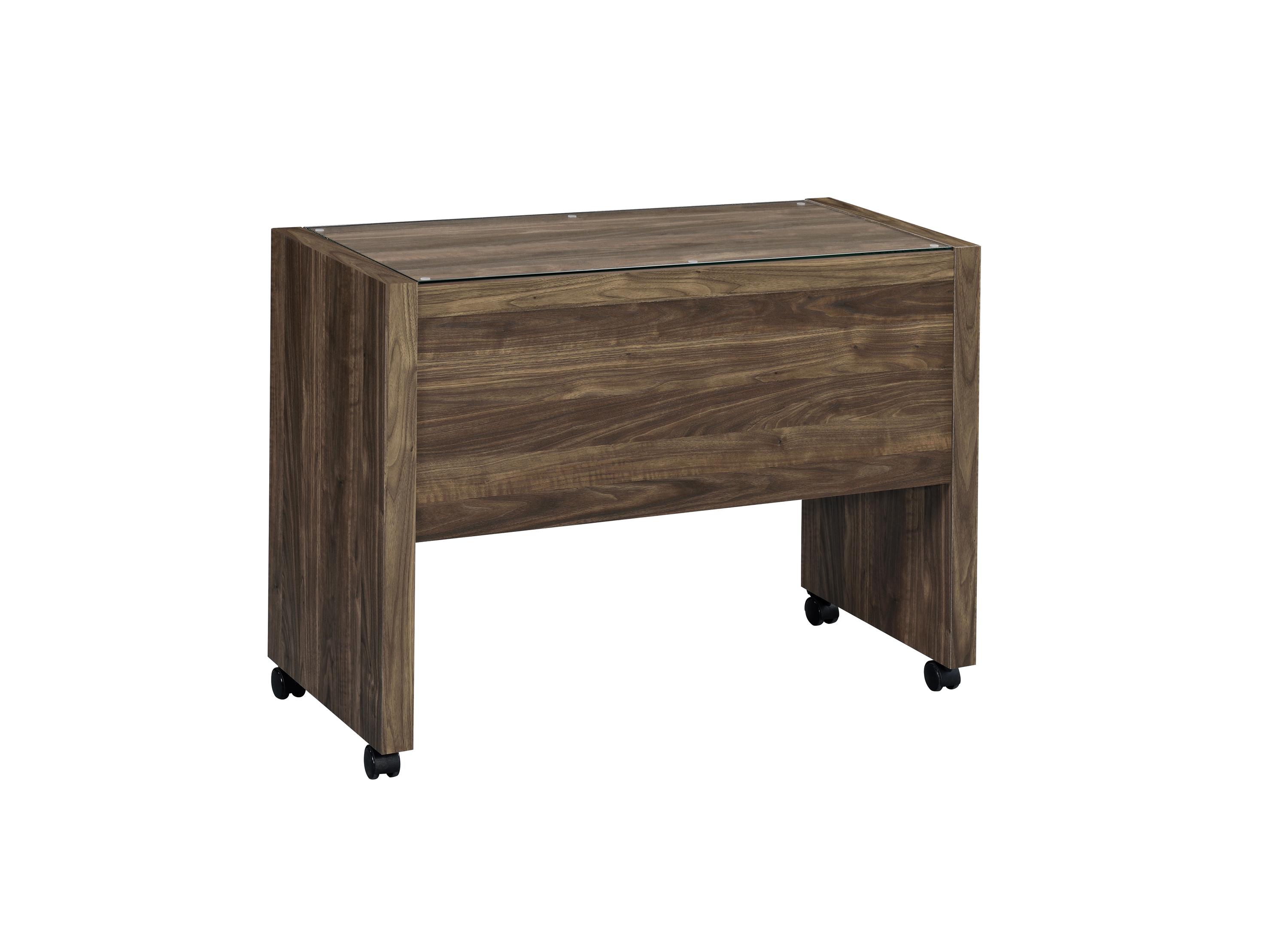 

    
805621-S3 Modern Aged Walnut Finish Wood Writing Desk Set 3pcs Coaster 805621-S3 Luetta
