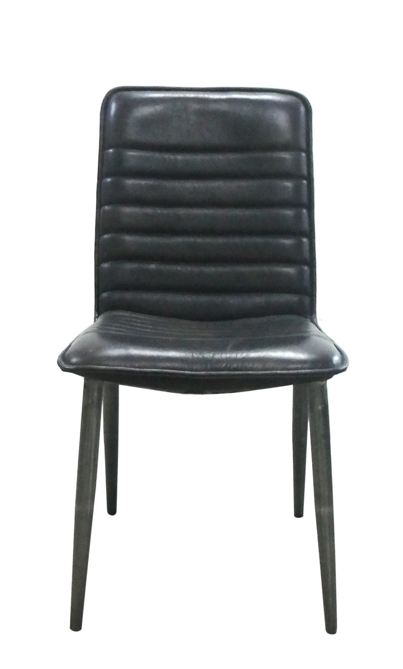

                    
Acme Furniture Hosmer Side Chair Set Black Top grain leather Purchase 
