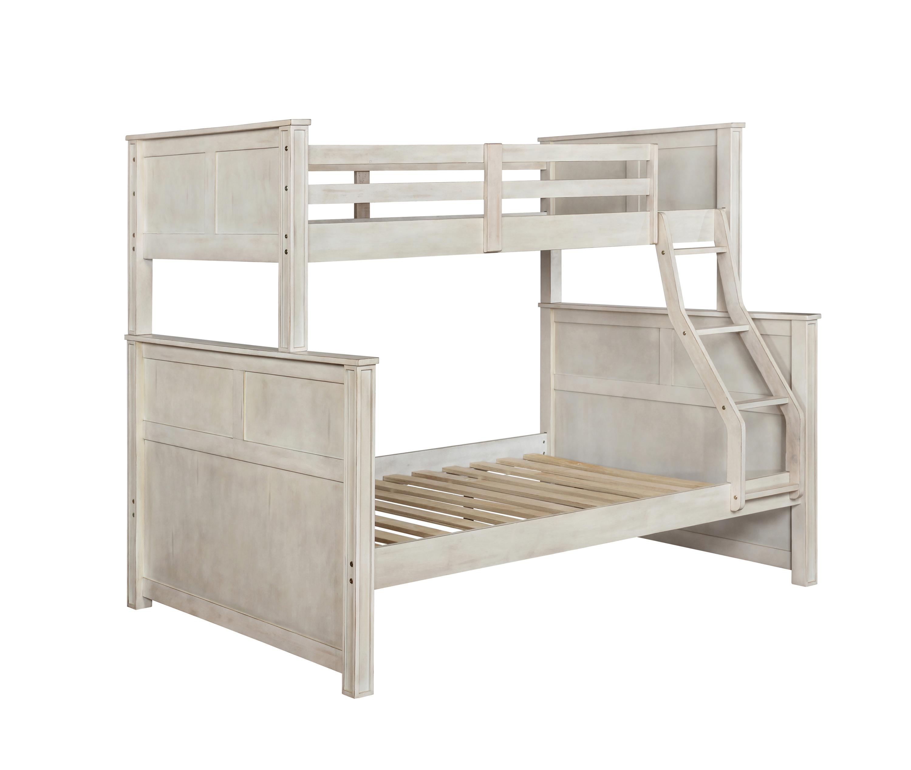 

    
Modern Antique White Solid Pine Twin/Full Bunk Bed Coaster 461252 Montrose
