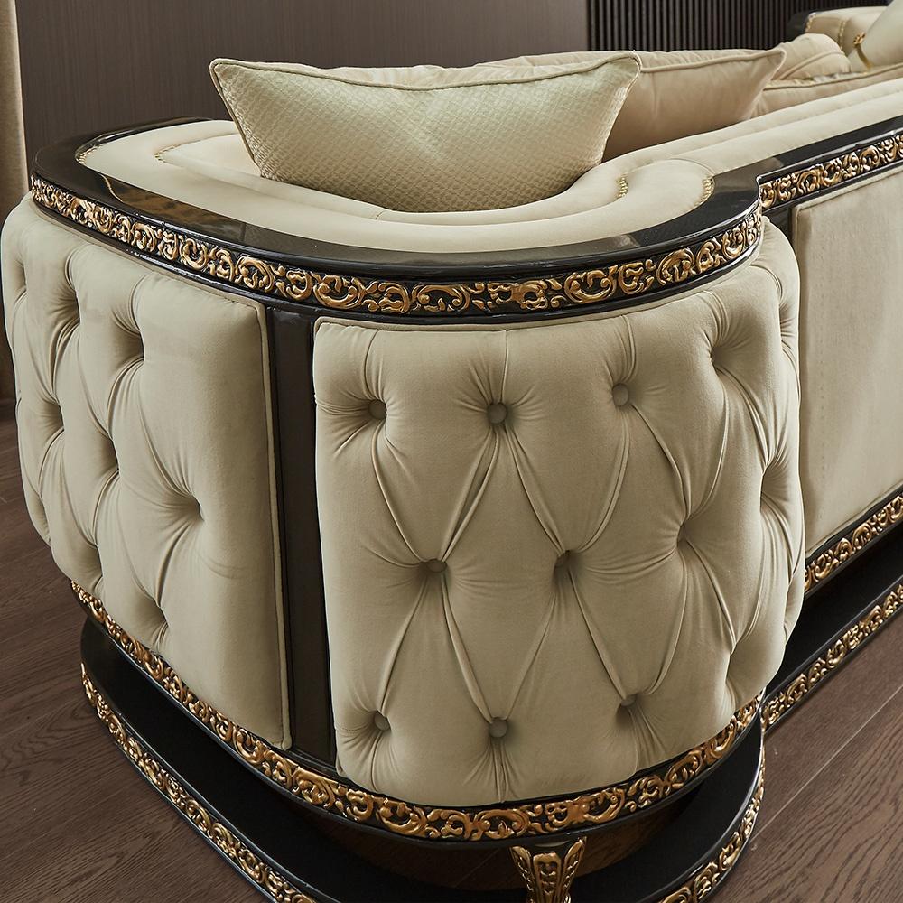 

    
Homey Design Furniture HD-9010 Sofa Set Gold/Beige HD-S9010-2PC
