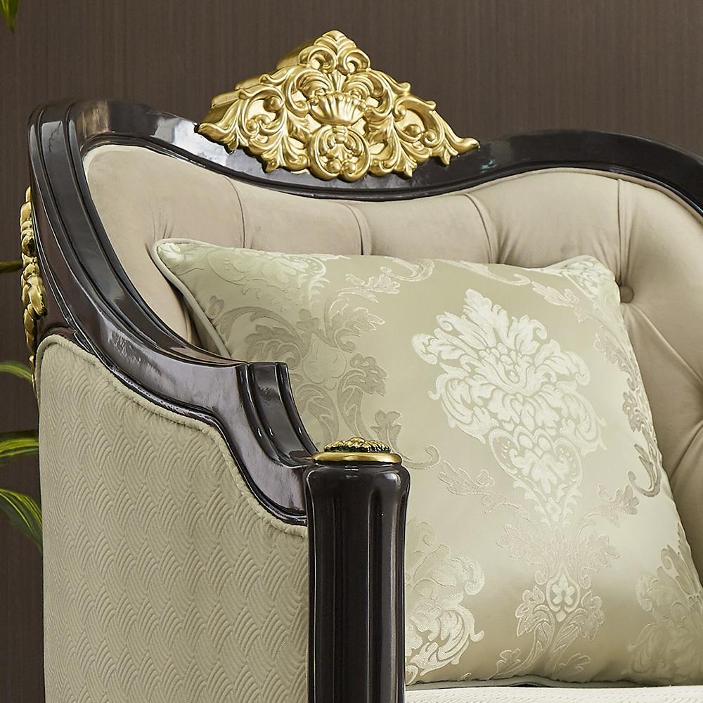 

    
HD-9009-SET3 Cream & Gold Finish Rich Chenille Sofa Set 3Pc Traditional Homey Design HD-9009
