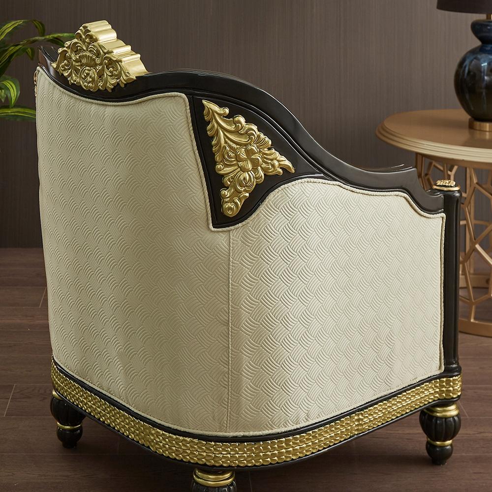 

                    
Buy Cream & Gold Finish Rich Chenille Sofa Set 3Pc Traditional Homey Design HD-9009
