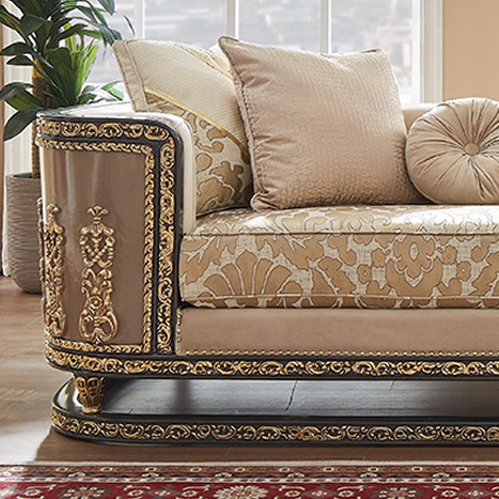 

    
Antique Gold Finish Sofa Traditional Homey Design HD-9011
