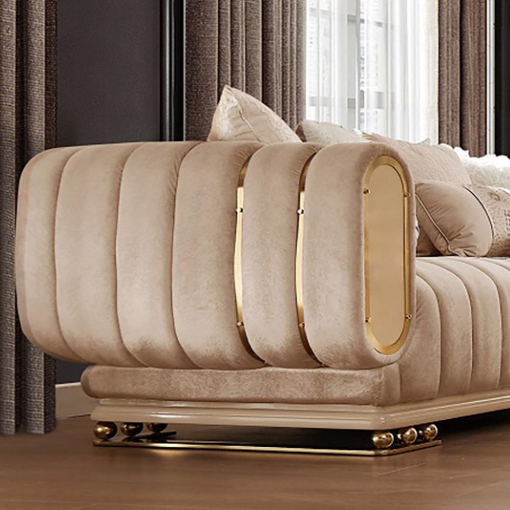 

    
Homey Design Furniture HD-9004 Sofa Set Cream/Gold HD-S9004-2PC
