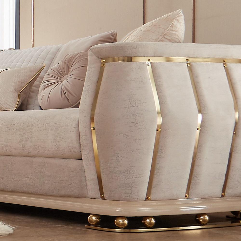 

    
Homey Design Furniture HD-9003 Loveseat Cream/Gold HD-L9003
